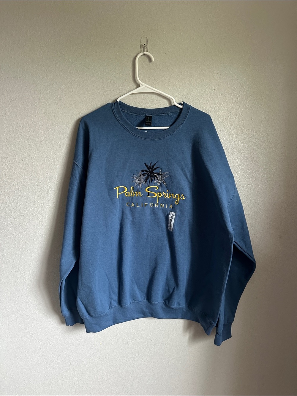 Gildan Blue Palm Springs California Crewneck Sweatshirt